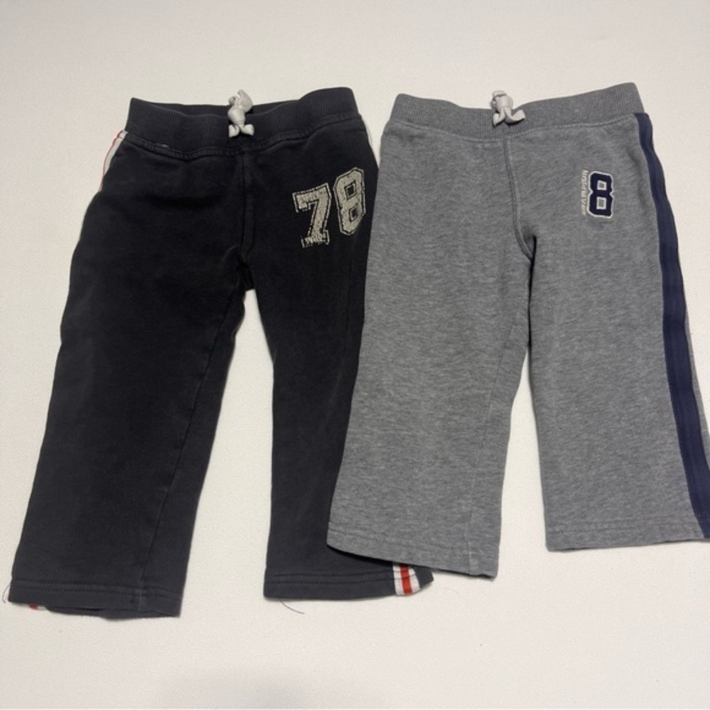 Carter's Black and Gray Kids Set of 2 Joggers with Sporty Patches
